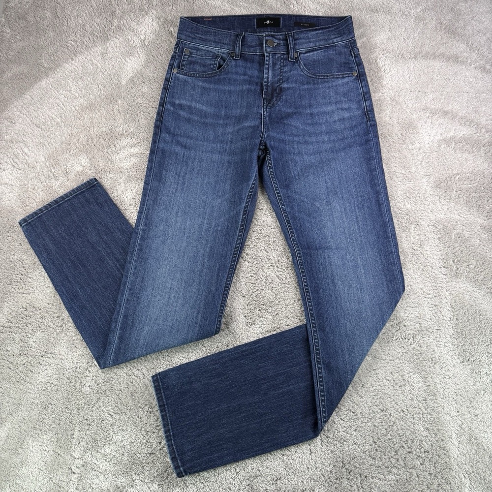 7 For All Mankind Slimmy Proper Jeans Mens 29x33 Medium Wash Blue Slim Straight